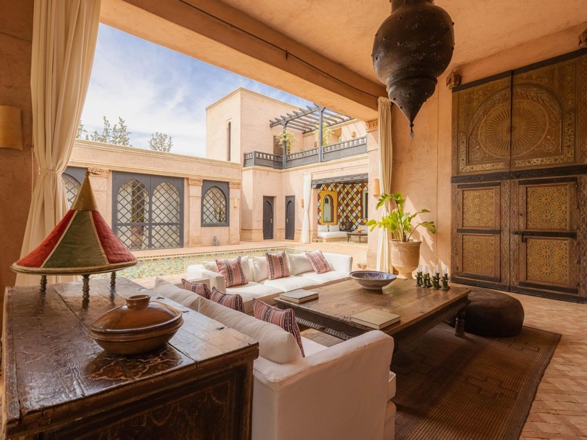 Outdoor lounge area at Villa Ezzahra in Morocco