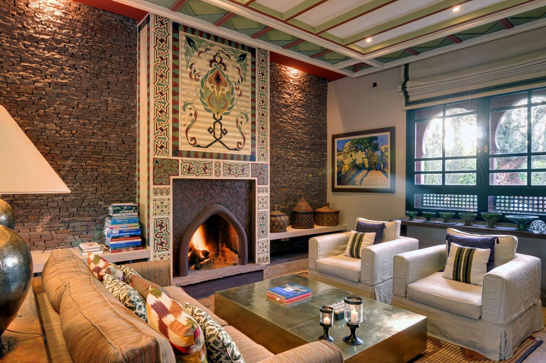 Drawing room at Villa Alkhozama in Morocco