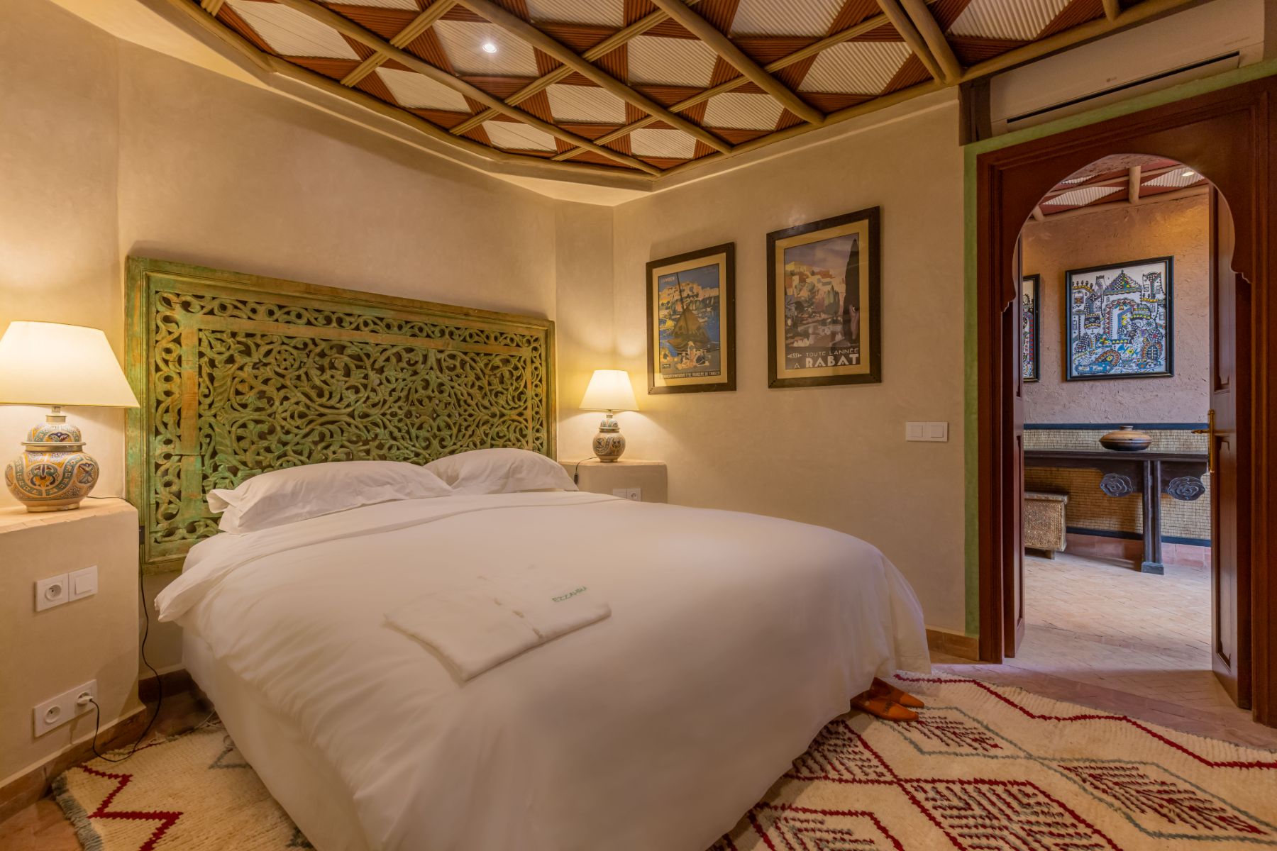 Double bedroom at Villa Azeer in Morocco