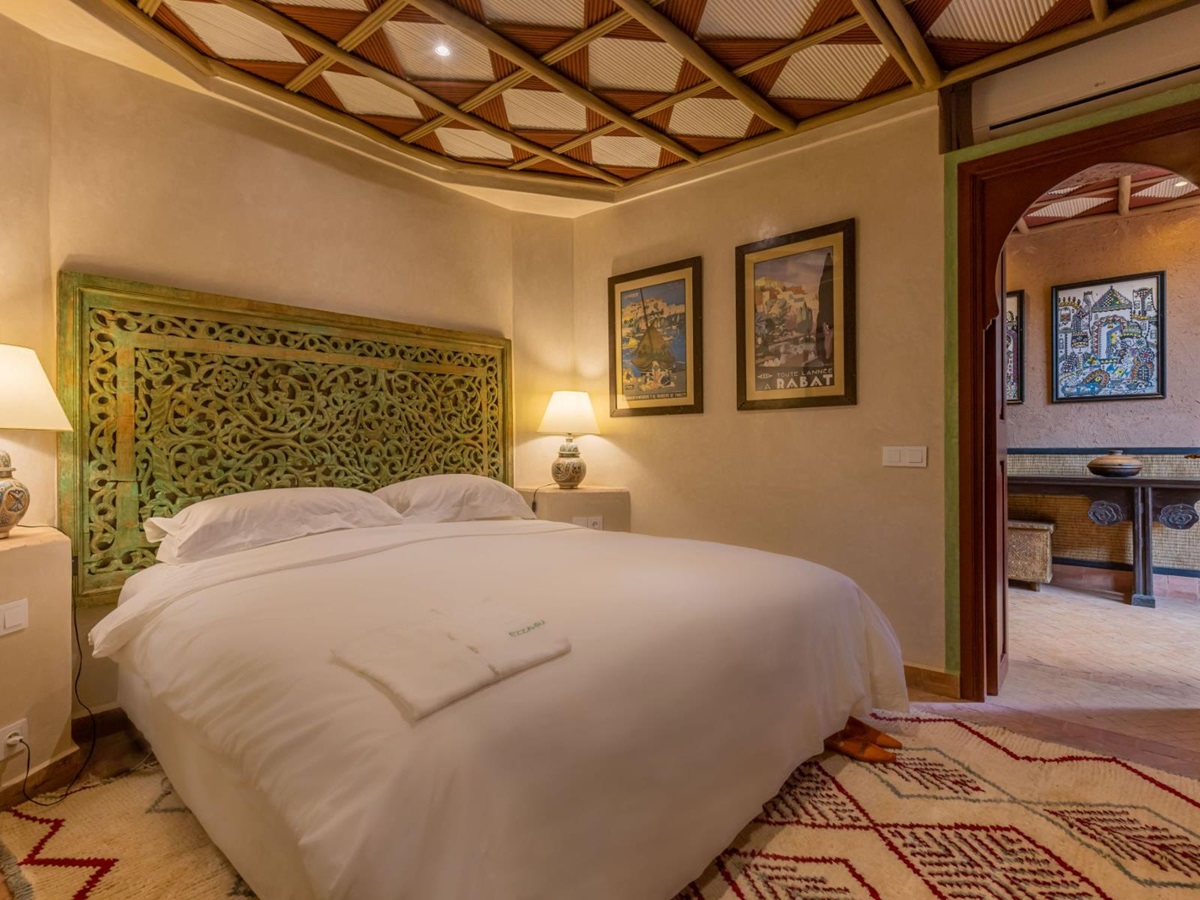 Double bedroom at Villa Azeer in Morocco