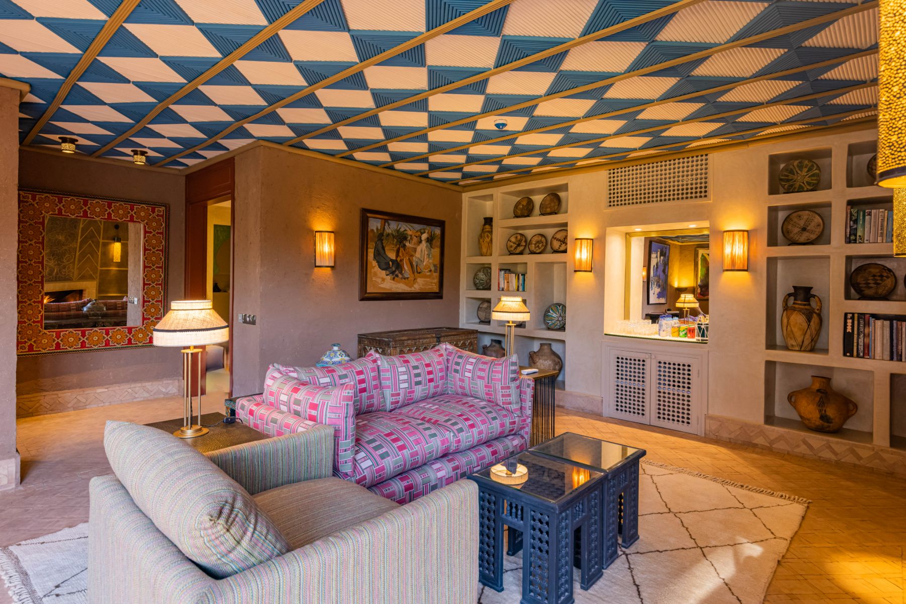 Living room at Villa Azeer in Morocco