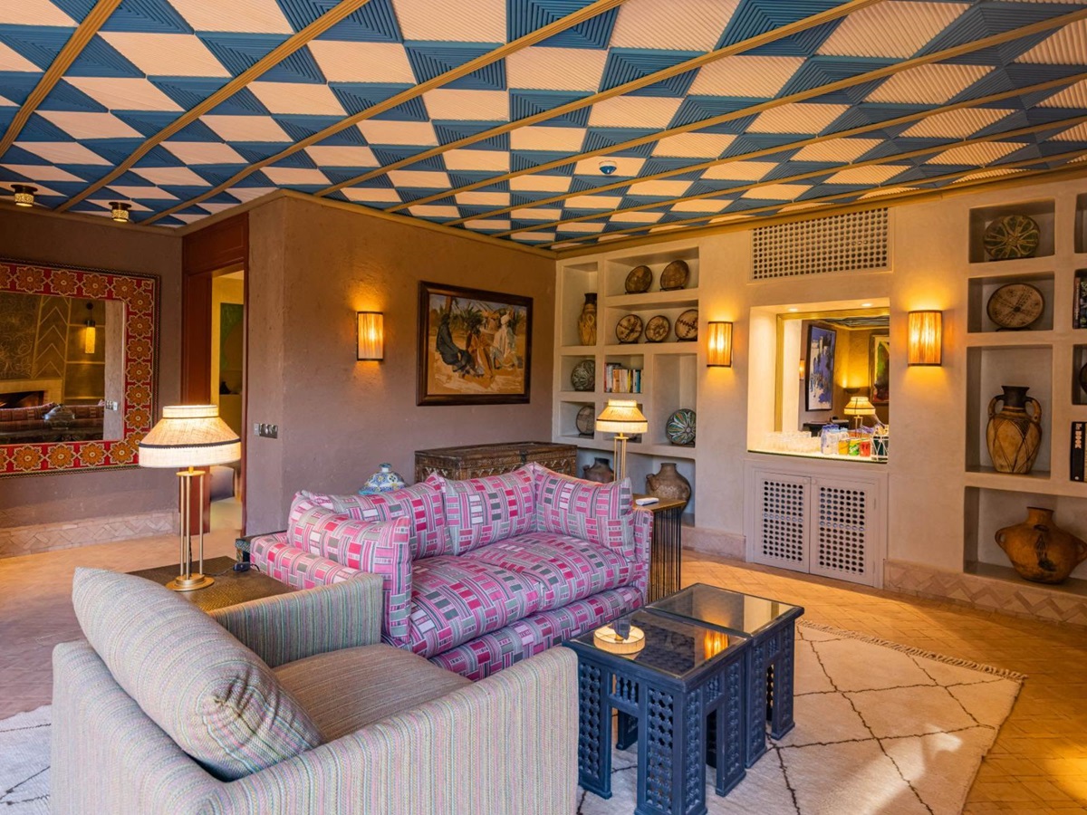 Living room at Villa Azeer in Morocco