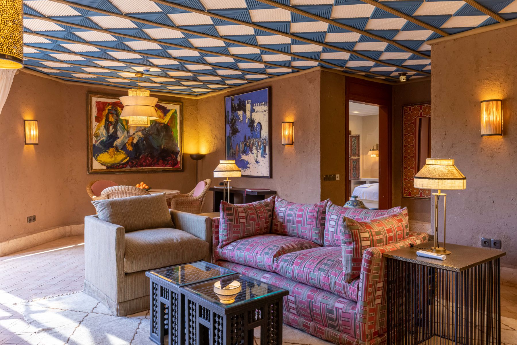 Sofas at Villa Azeer in Morocco