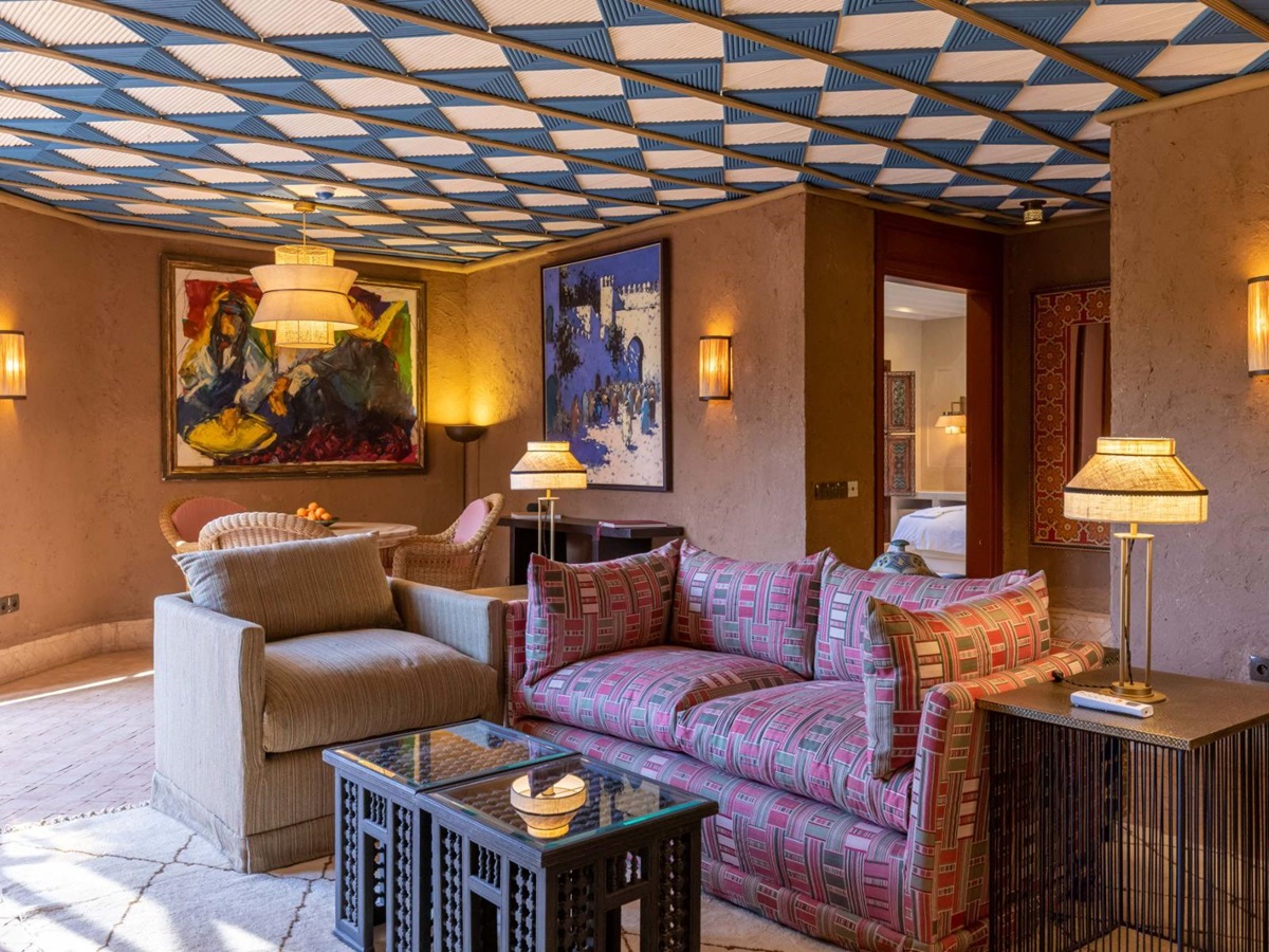 Sofas at Villa Azeer in Morocco