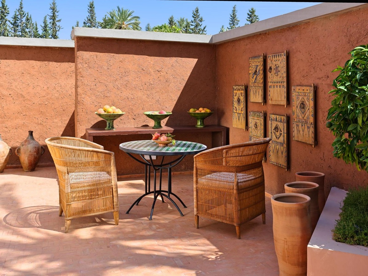 Outdoor seating area at Villa Azzaytouna in Morocco
