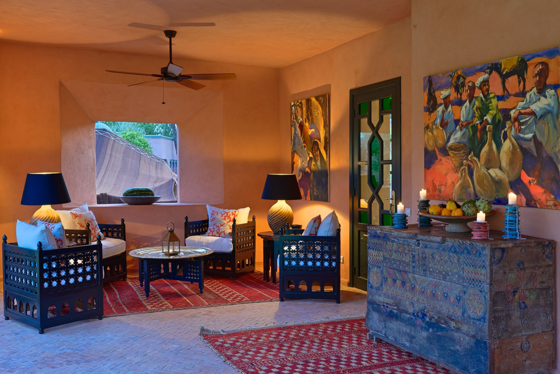 Seating area at Villa Azzaytouna in Morocco