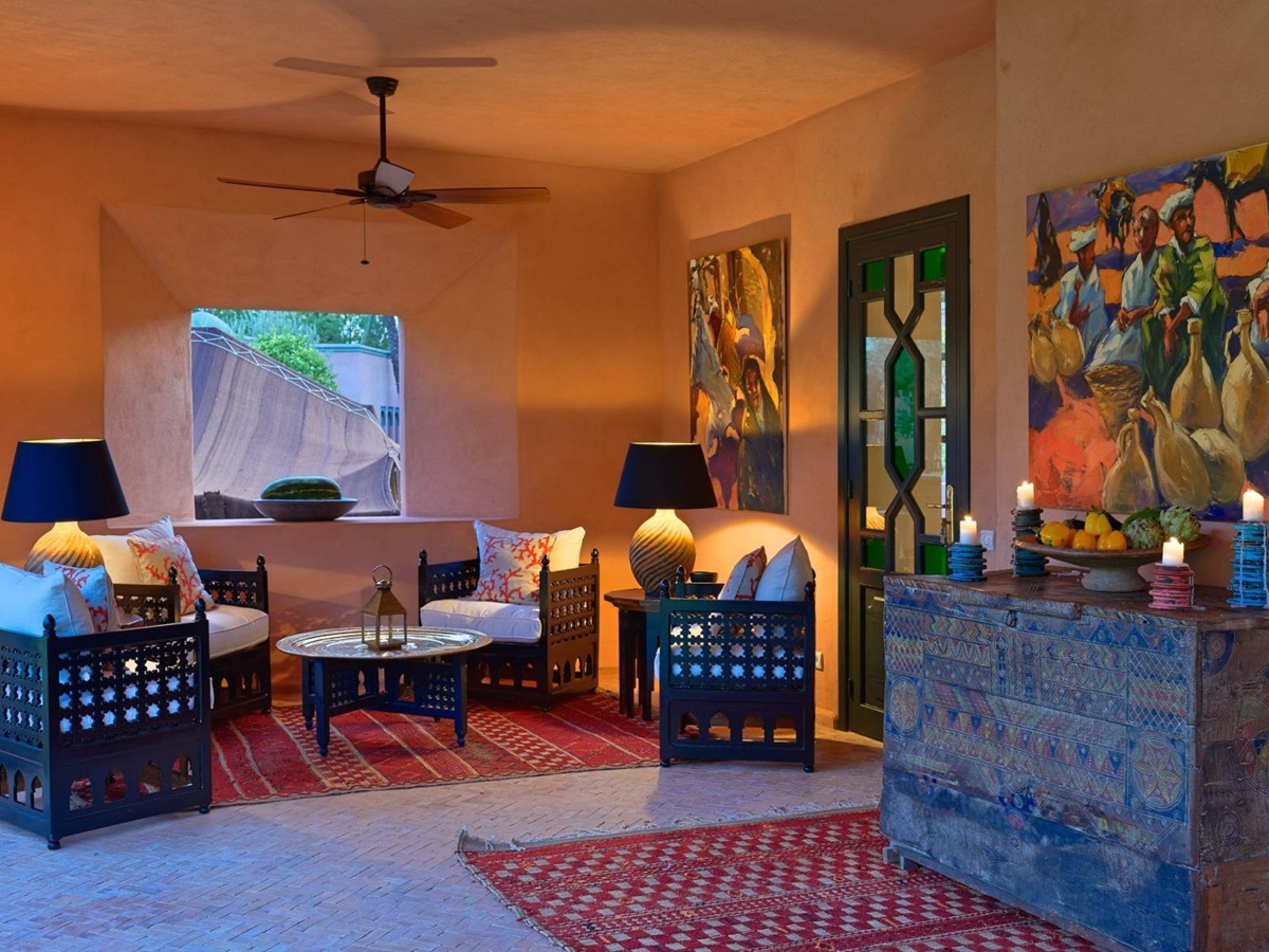 Seating area at Villa Azzaytouna in Morocco