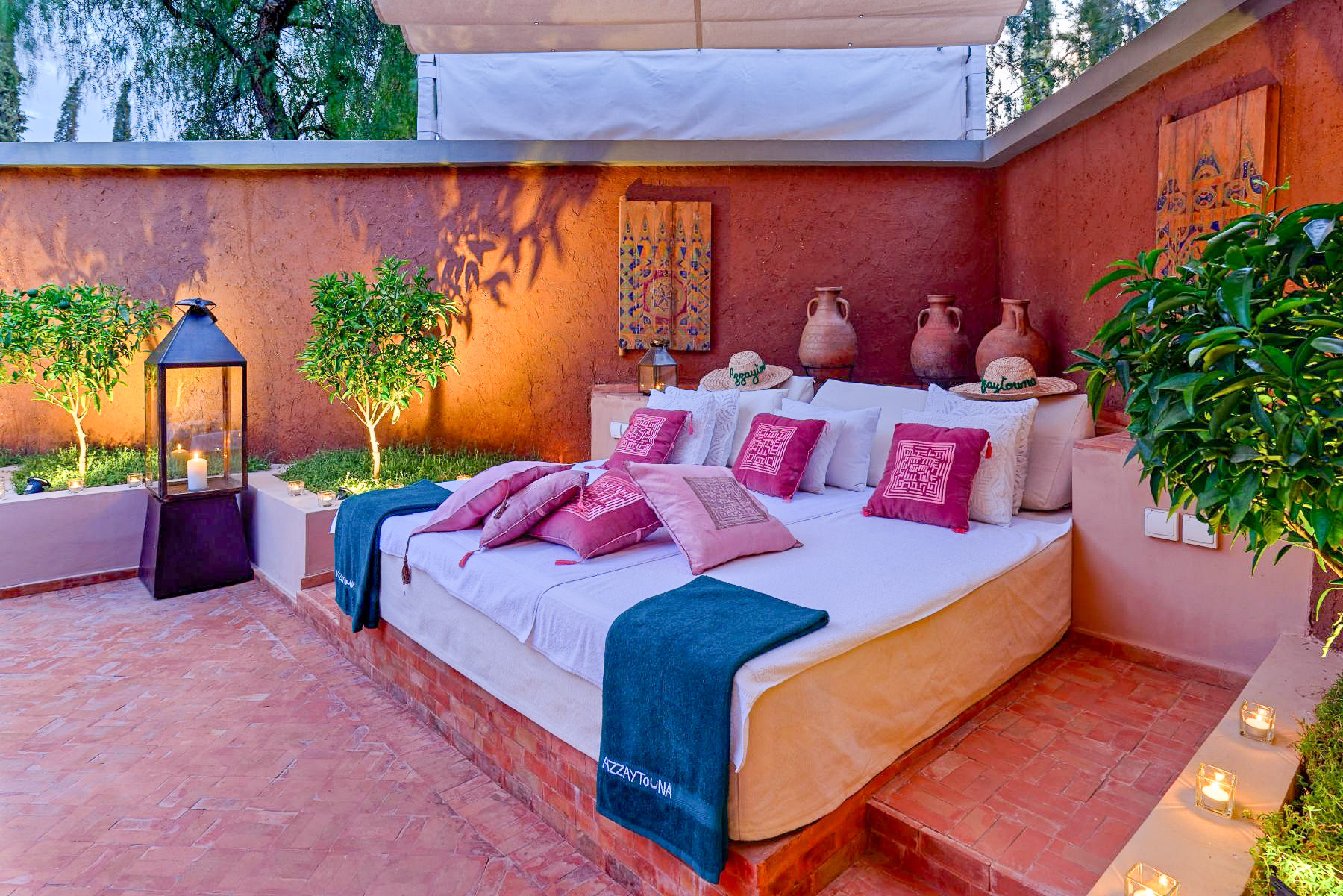 Large sun lounger at Villa Azzaytouna in Morocco