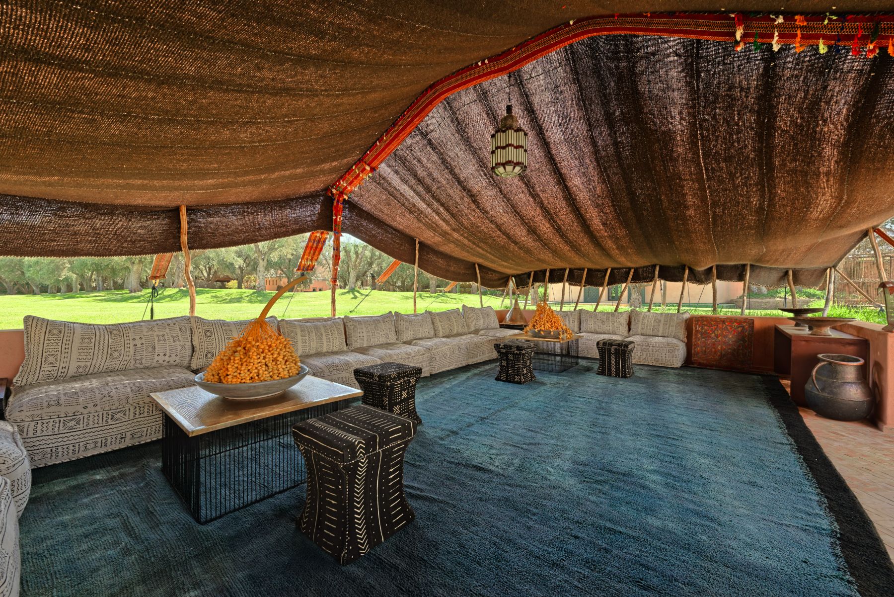 Sunken tent at Villa Azzaytouna in Morocco