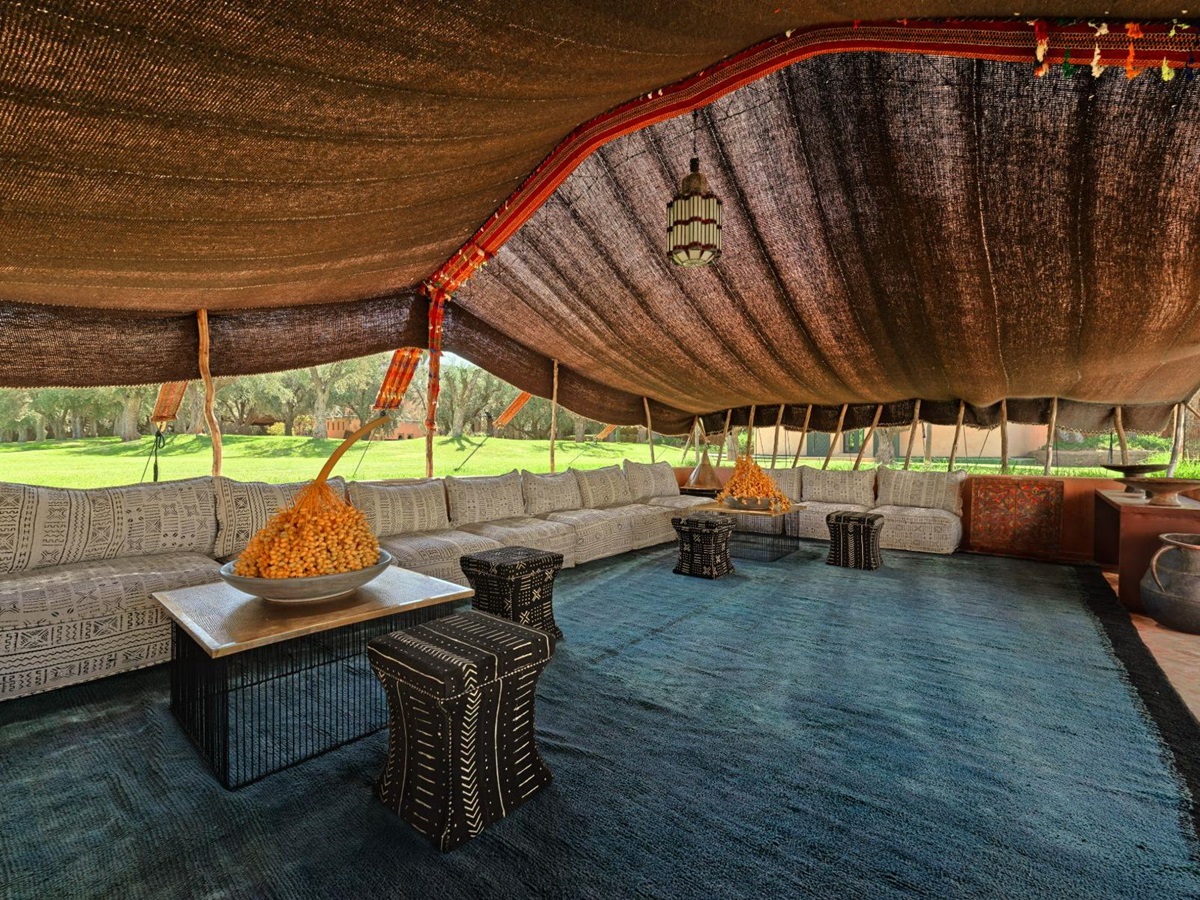 Sunken tent at Villa Azzaytouna in Morocco