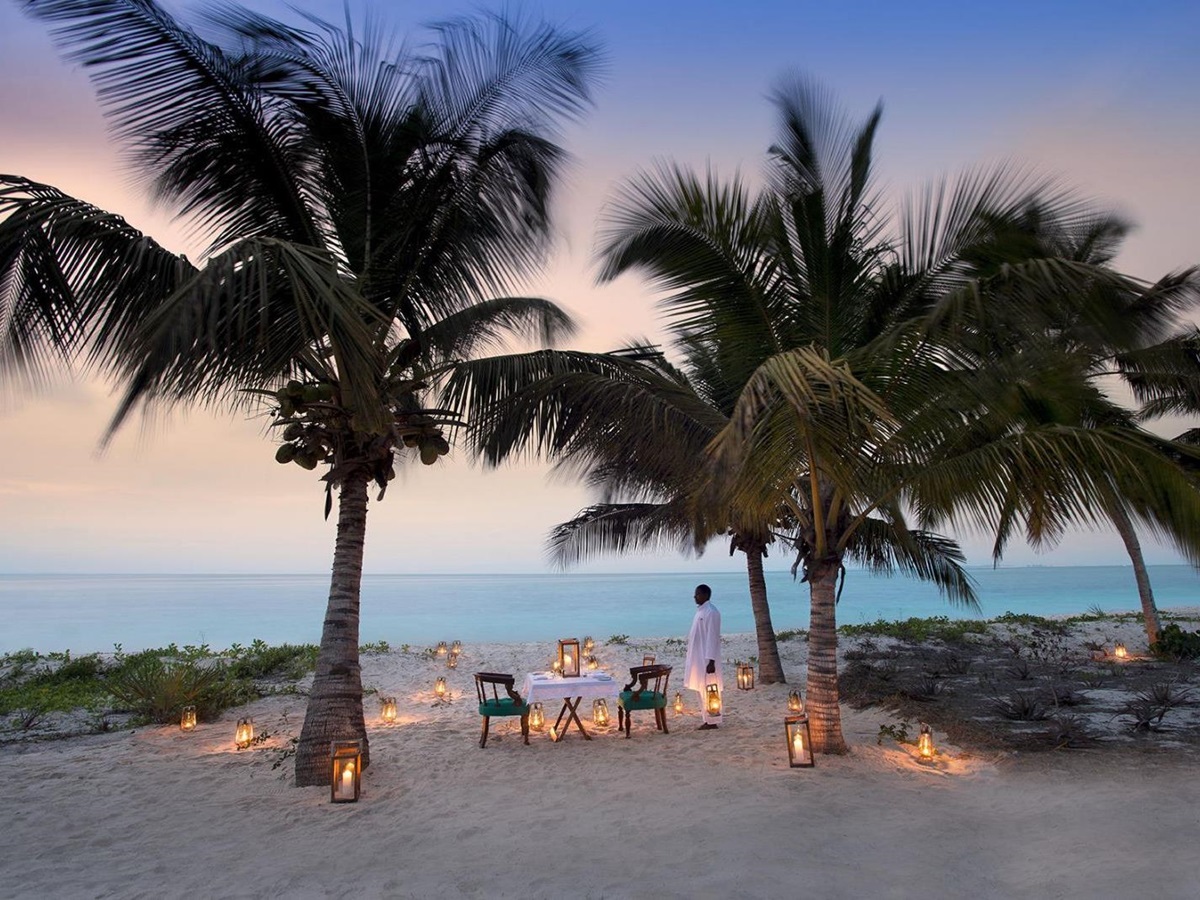Alfresco dining on the beach at &Beyond Benguerra Island in Mozambique