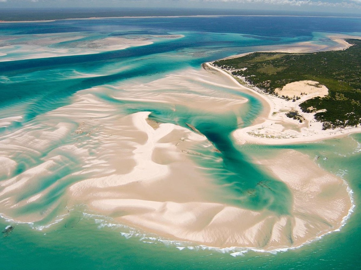 Aerial view of surroundings at &Beyond Benguerra Island in Mozambique