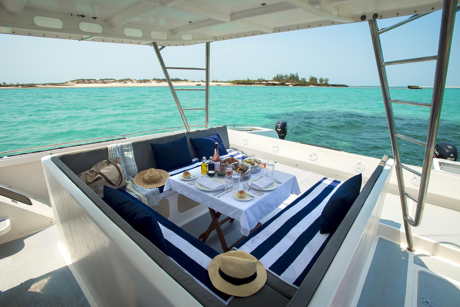Lunch on a boat excursion from &Beyond Benguerra Island in Mozambique
