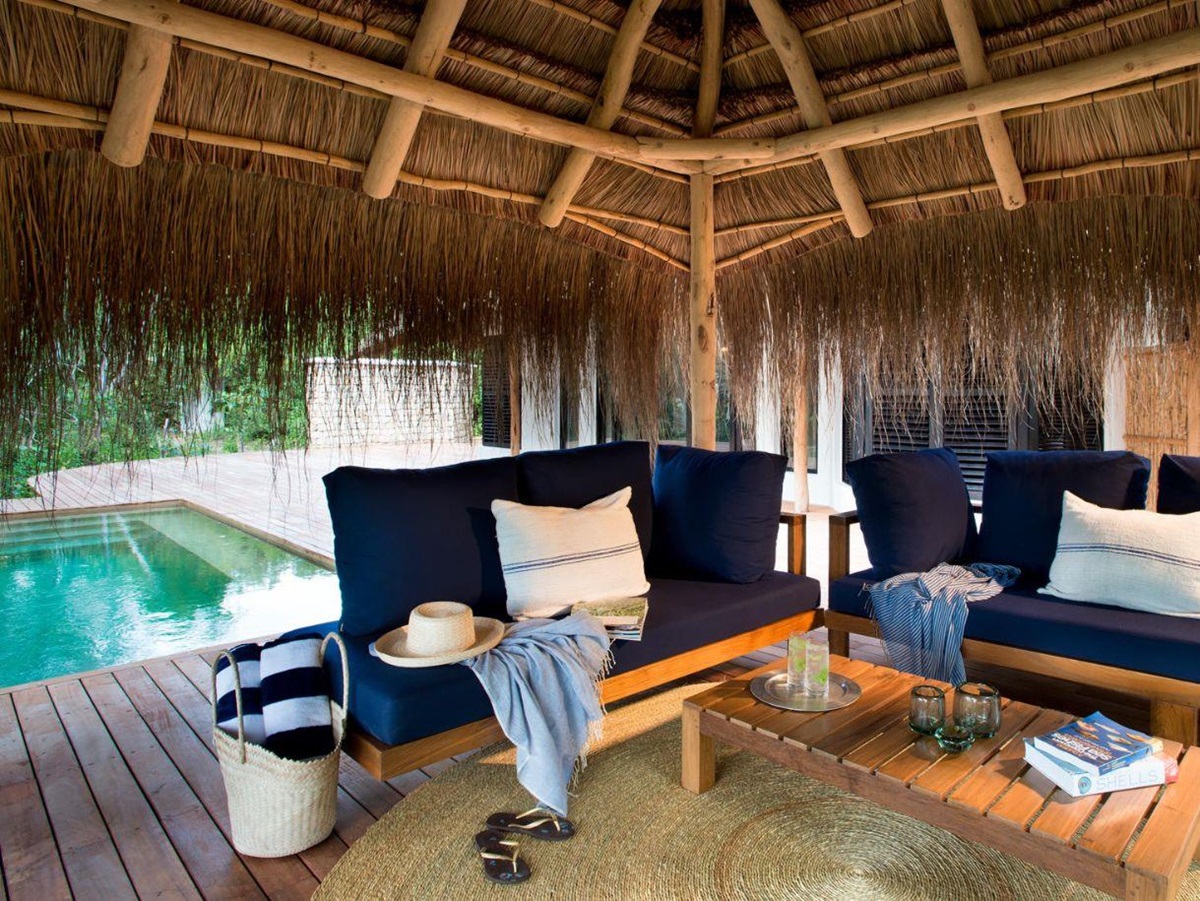 Deck and pool at &Beyond Benguerra Island in Mozambique
