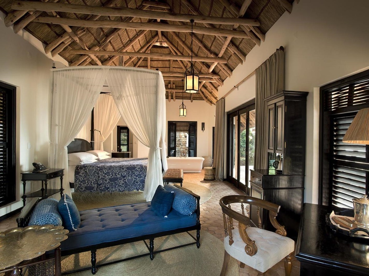 Guest suite lounge area at &Beyond Benguerra Island in Mozambique