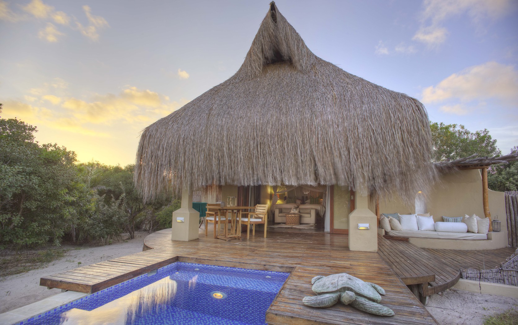 Beach villa with pool at Azura Benguerra, Mozambique