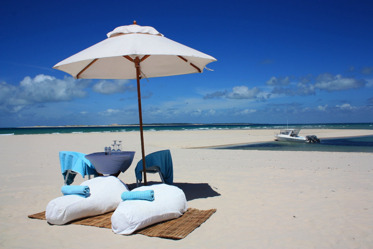 beach picnic near Azura Benguerra, Mozambique