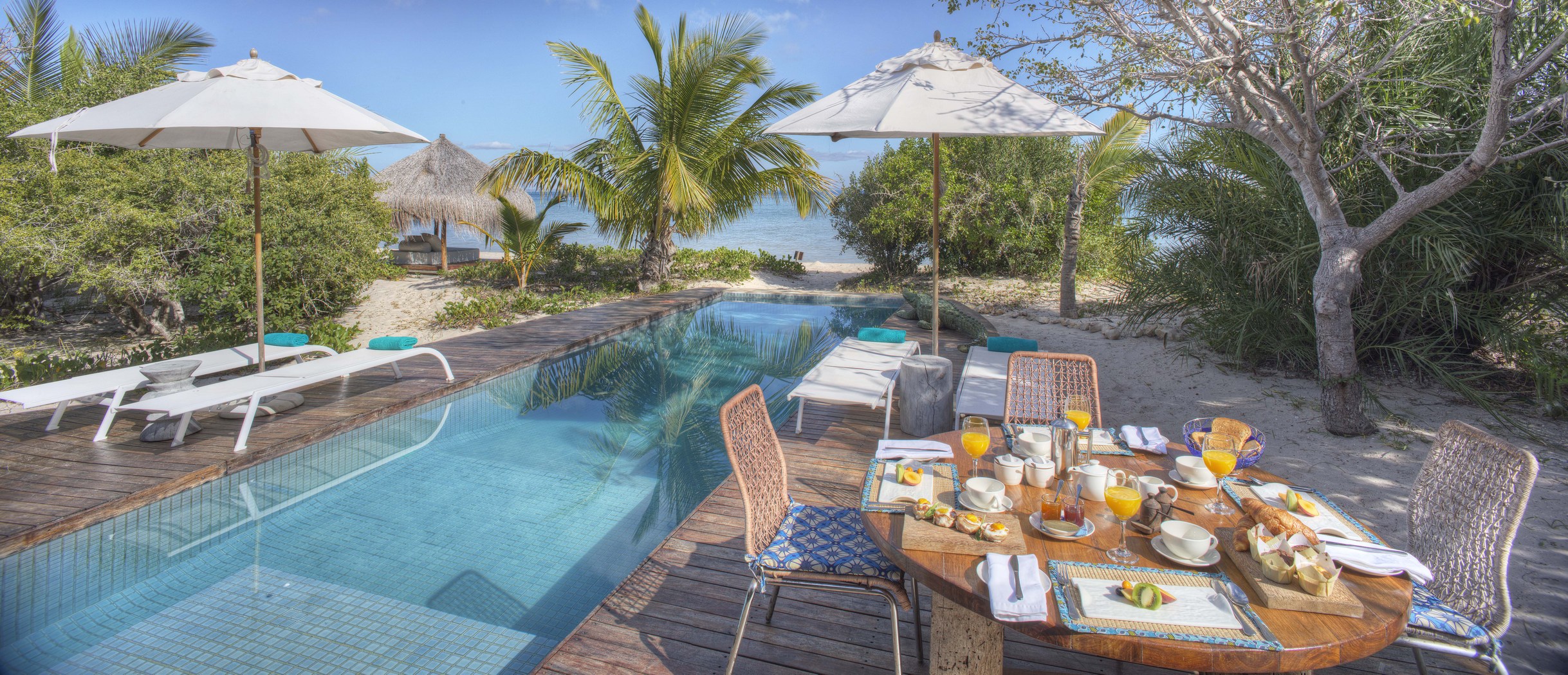 Villa Amizade swimming pool at Azura Benguerra, Mozambique