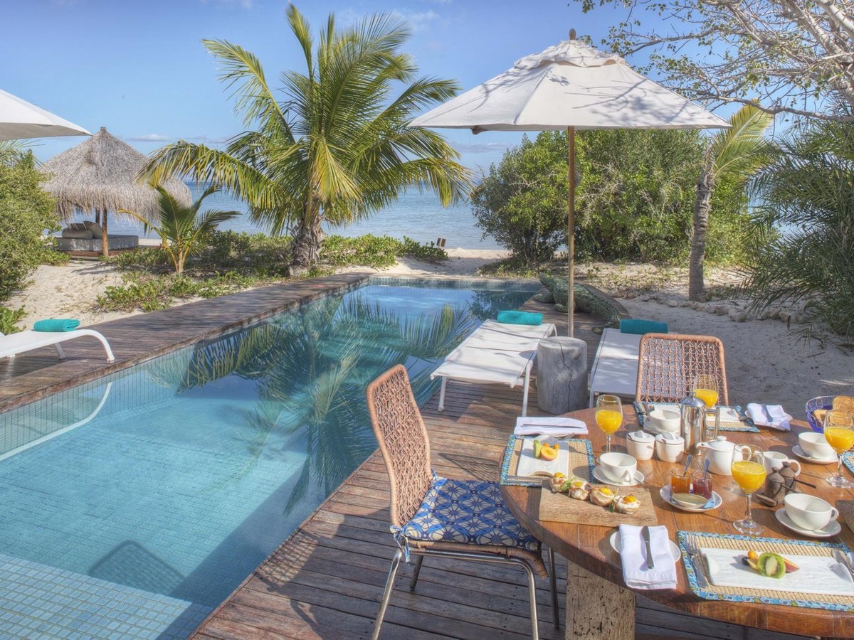 Villa Amizade swimming pool at Azura Benguerra, Mozambique