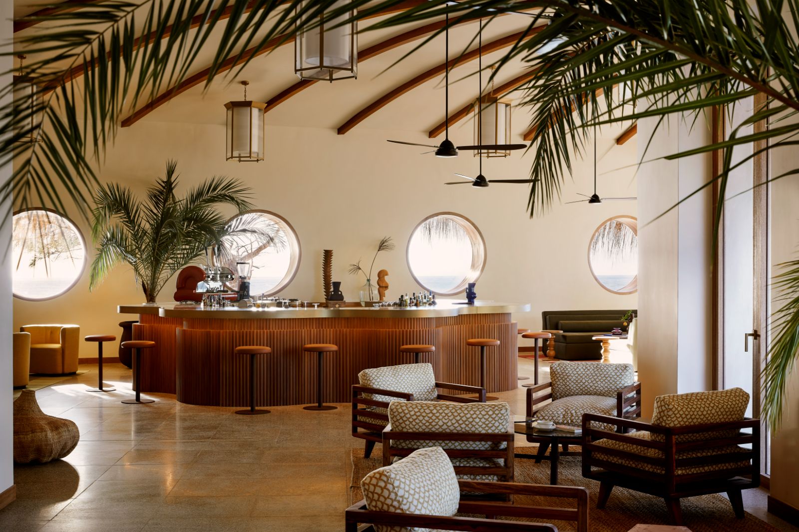 Terrace interior at Kisawa Sanctuary on the southern tip of Benguerra Island in Mozambique