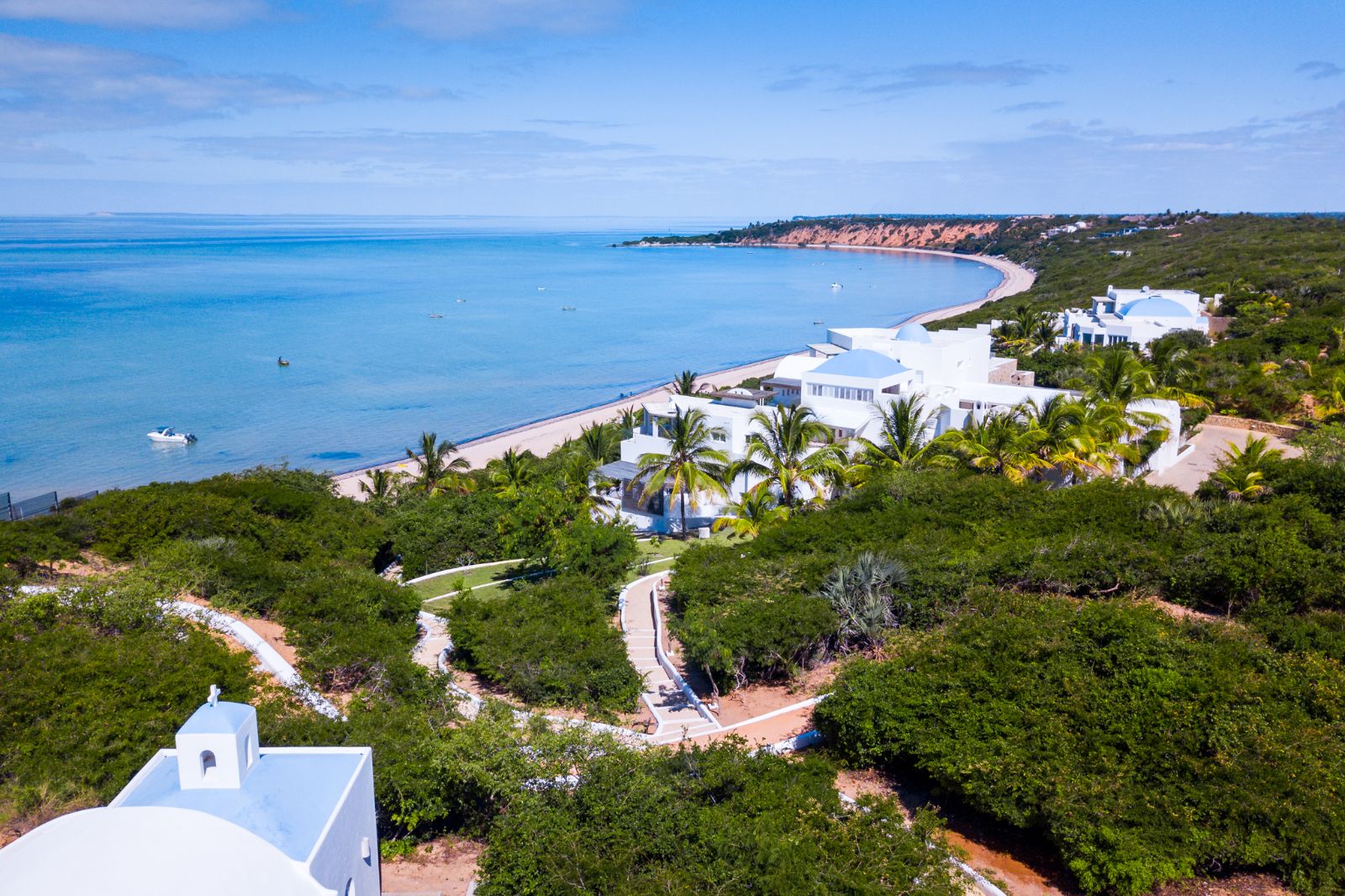 Aerial view of Santorin resort on Mozambique's south coast