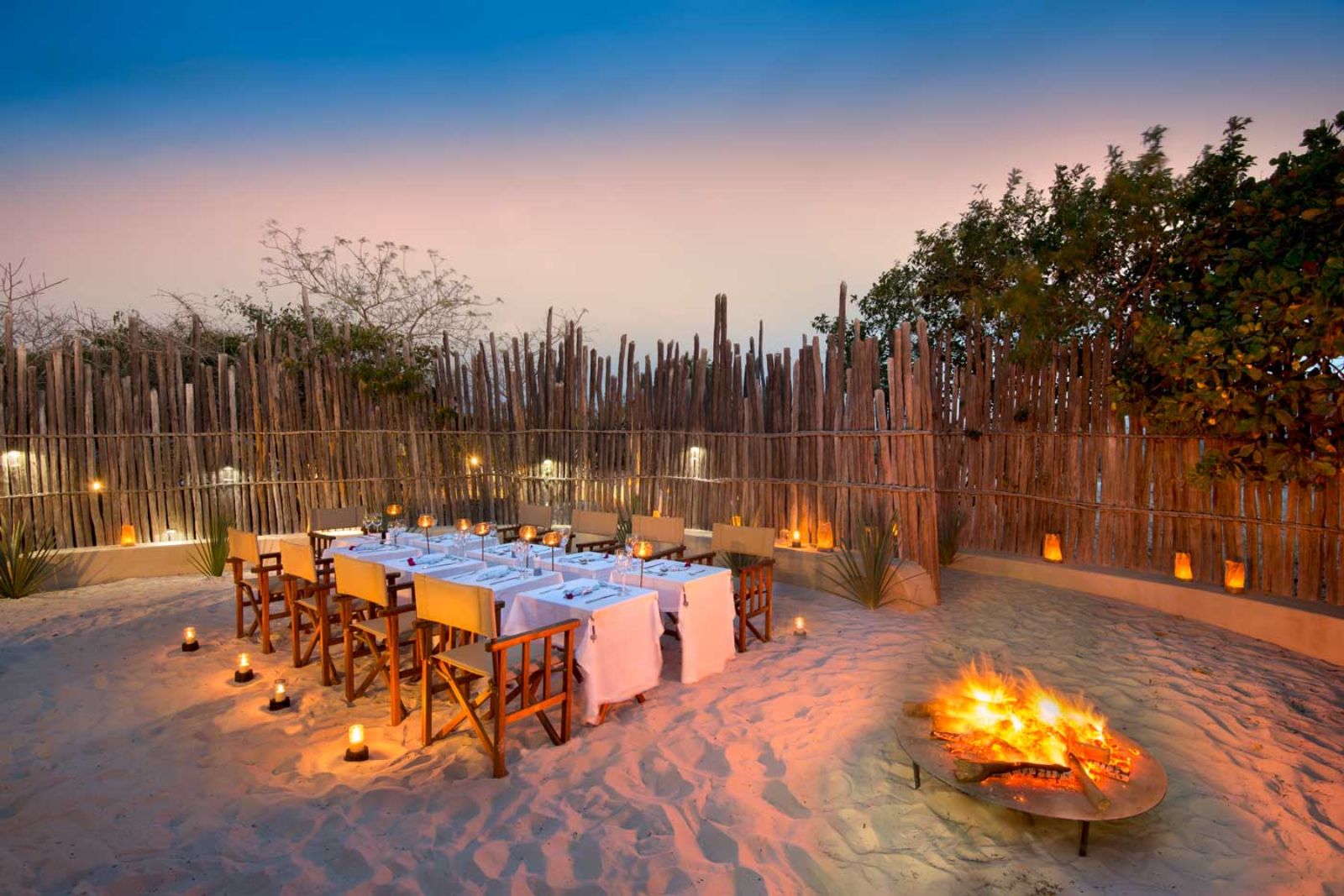 Boma dining at Santorin resort on Mozambique's south coast