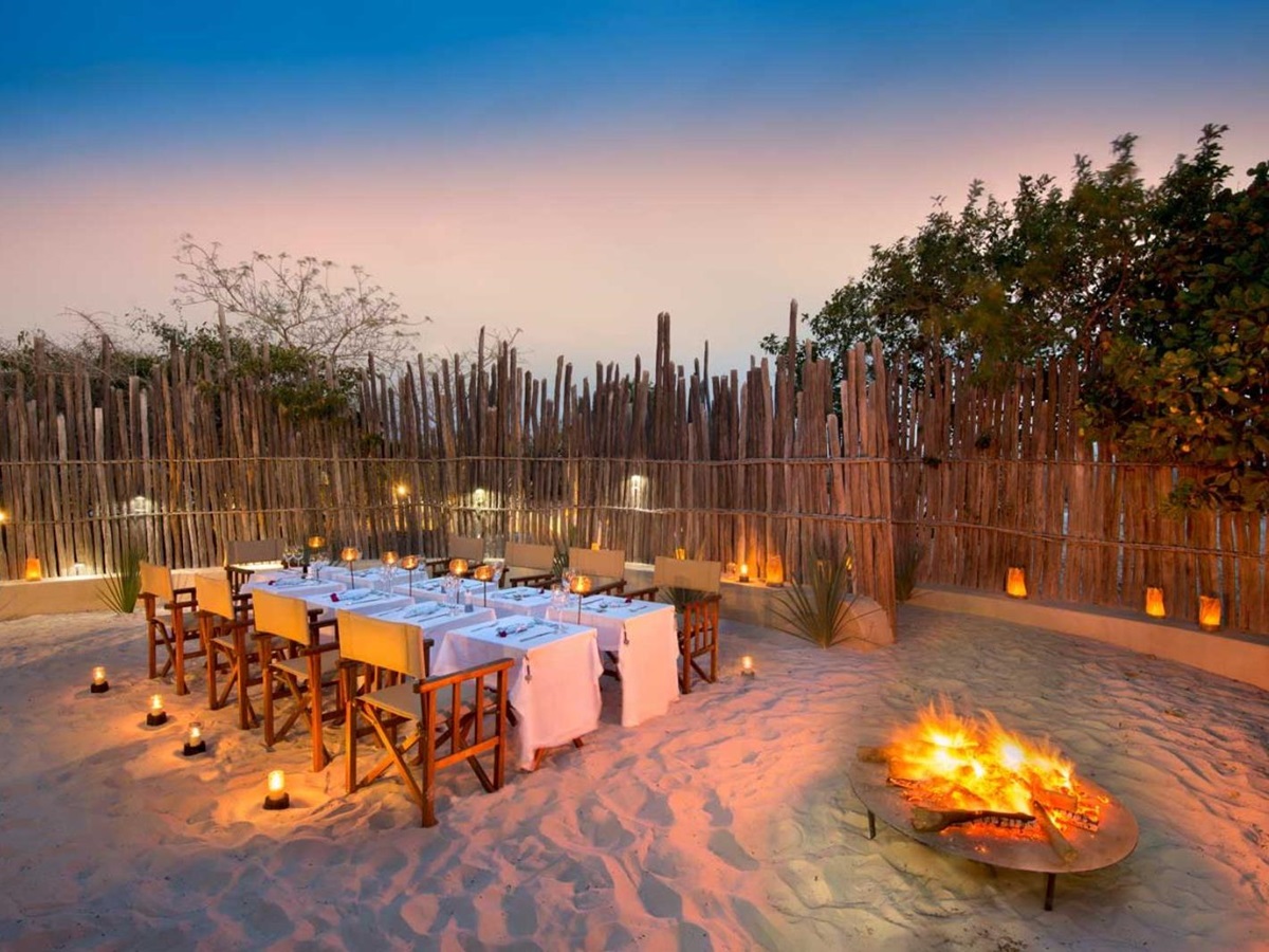 Boma dining at Santorin resort on Mozambique's south coast
