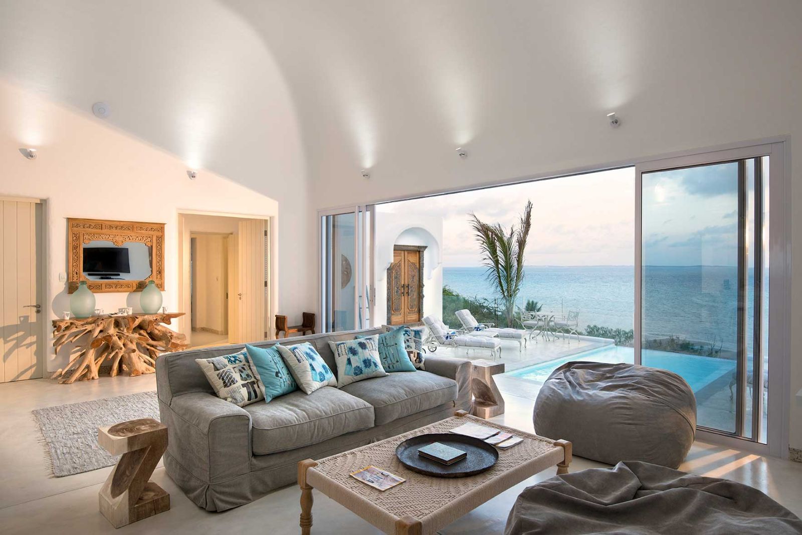 Suite lounge area at Santorin resort on Mozambique's south coast