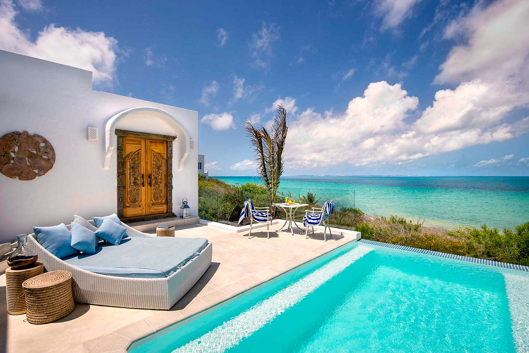 Villa pool at Santorini luxury resort in Mozambique