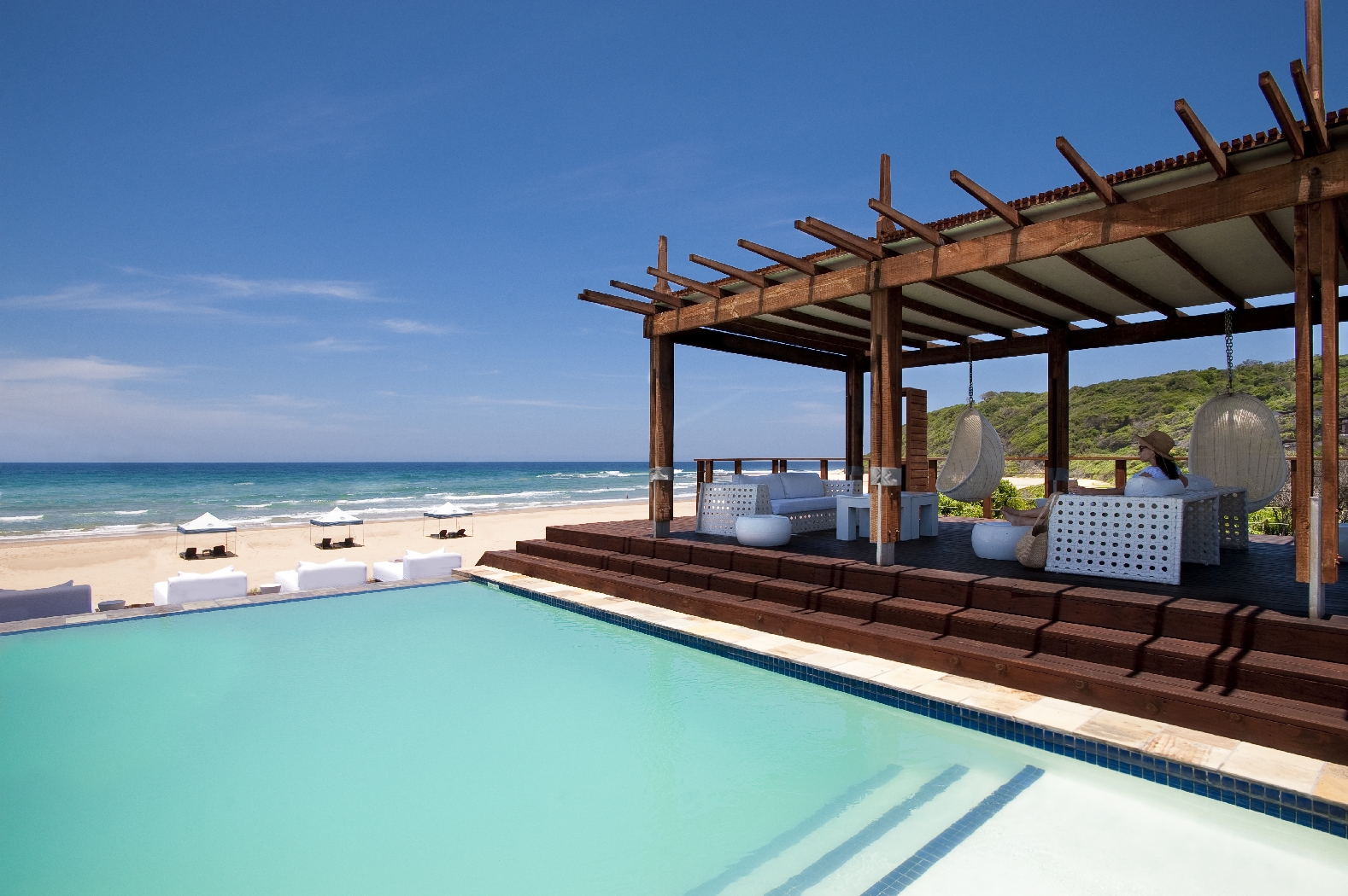 The main swimming pool of White Pearl, Mozambique