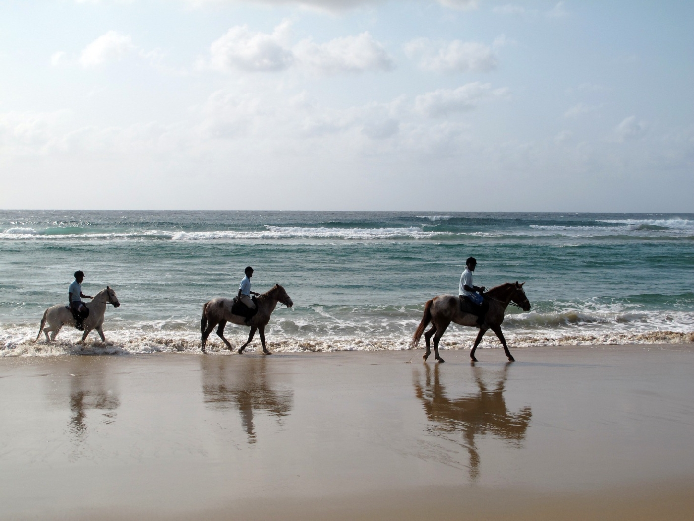 Beach riding at White Pearl, Mozambique
