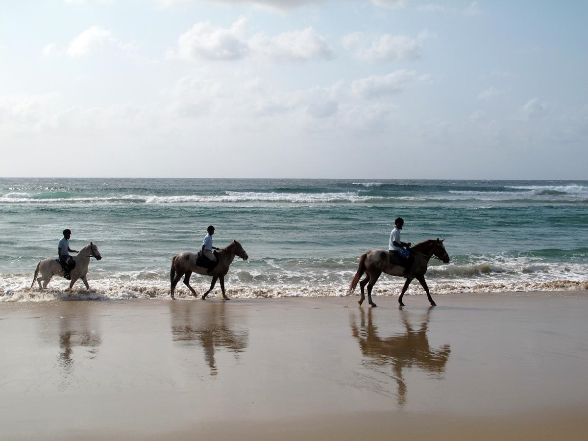 Beach riding at White Pearl, Mozambique