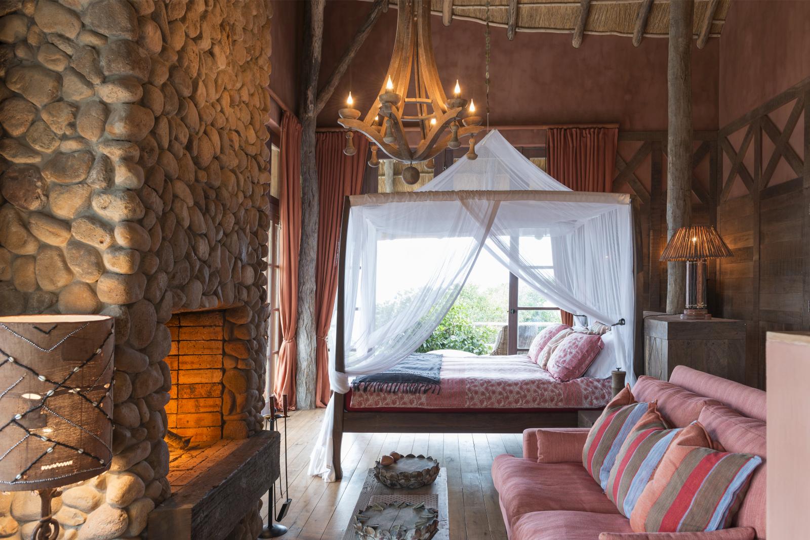 bedroom at luxury villa Colina Verde in Mozambique, Africa