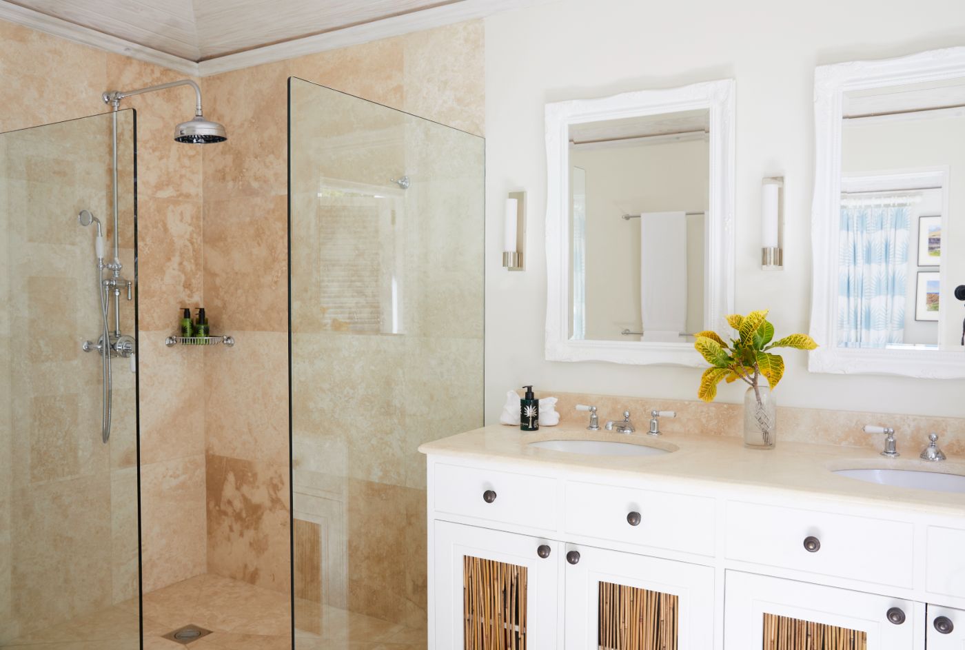 Bathroom with shower at Bamboo House