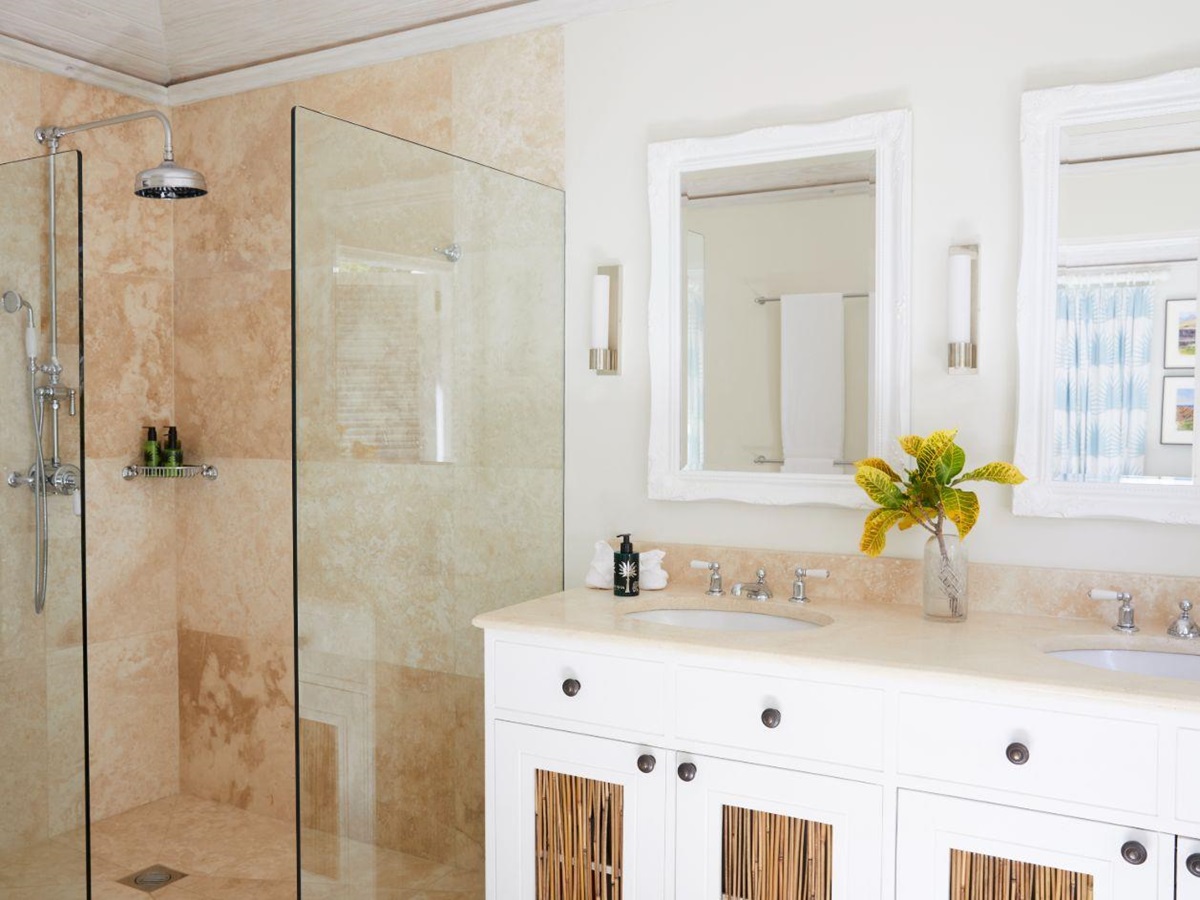 Bathroom with shower at Bamboo House