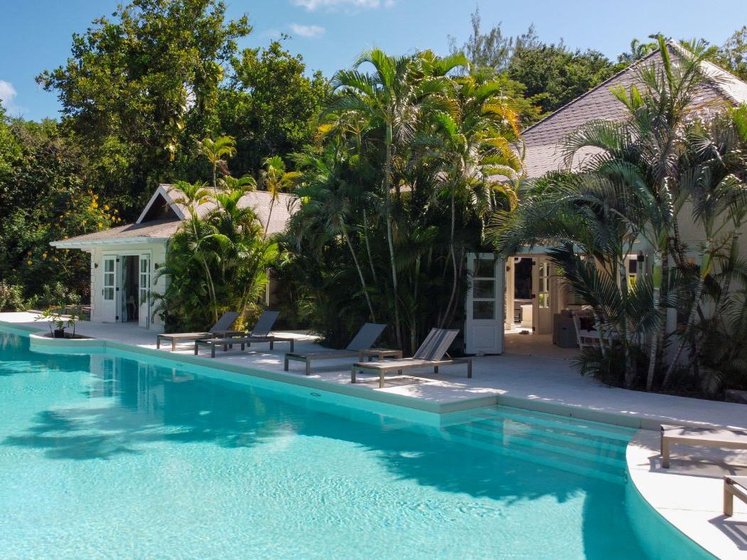 Pool and gardens at Bamboo House