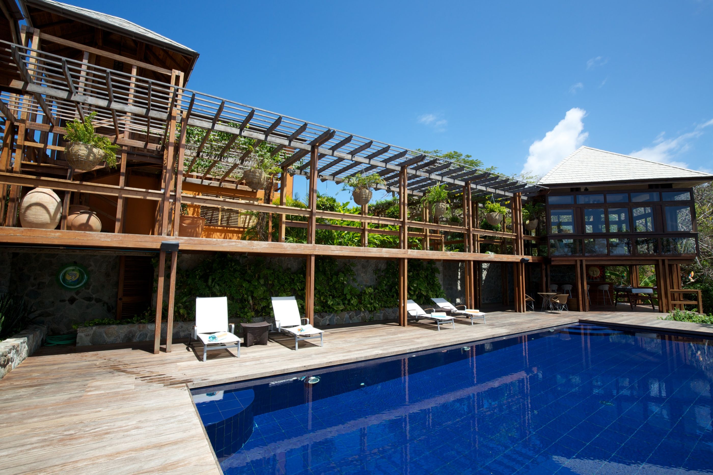 Swimming pool and exterior of Casa Dalla Valle, Mustiqe