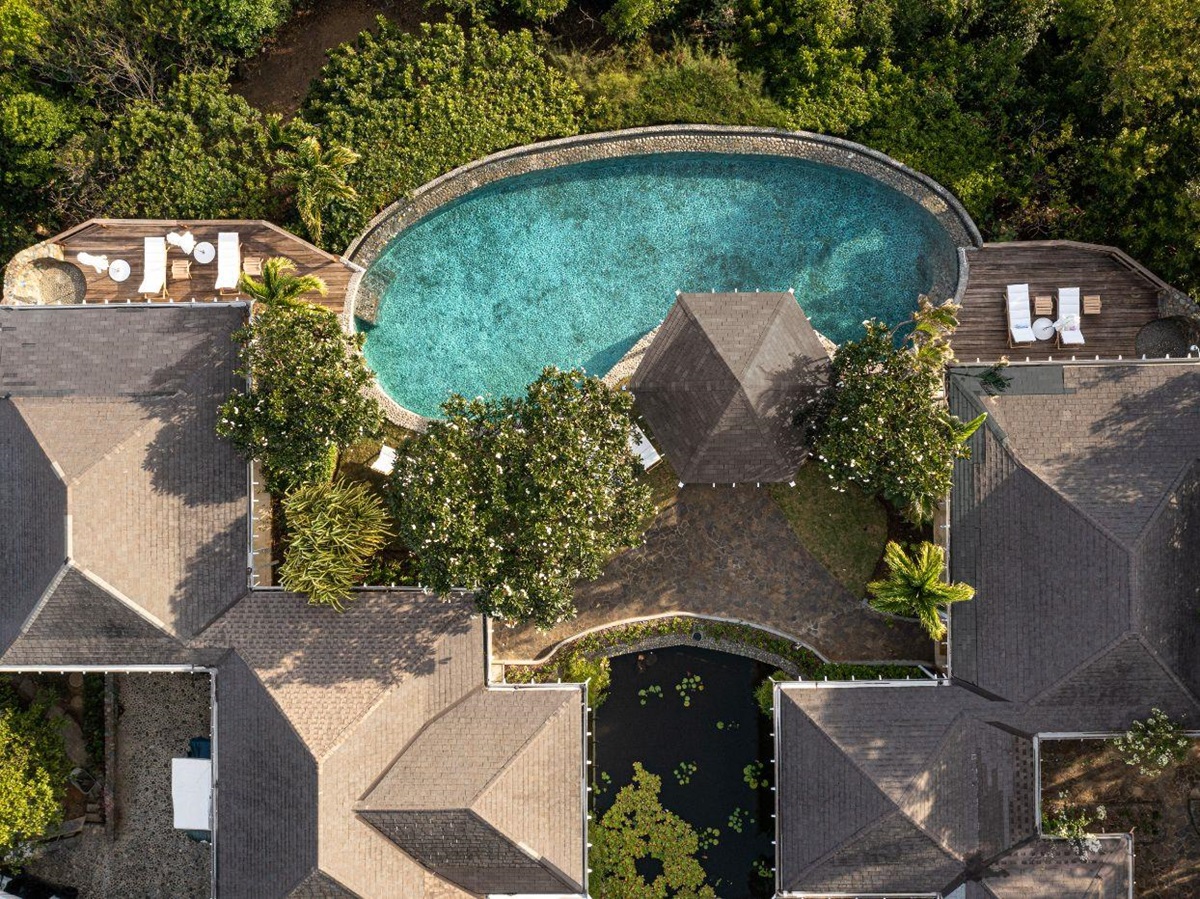 Aerial View of Emerald Hill in Mustique