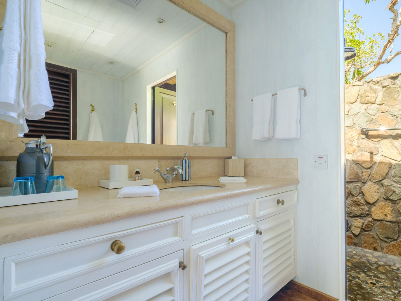 Bathroom at Emerald Hill in Mustique