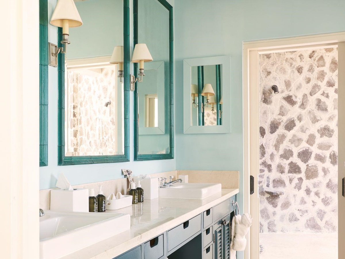 Bathroom at Fisher House in Mustique