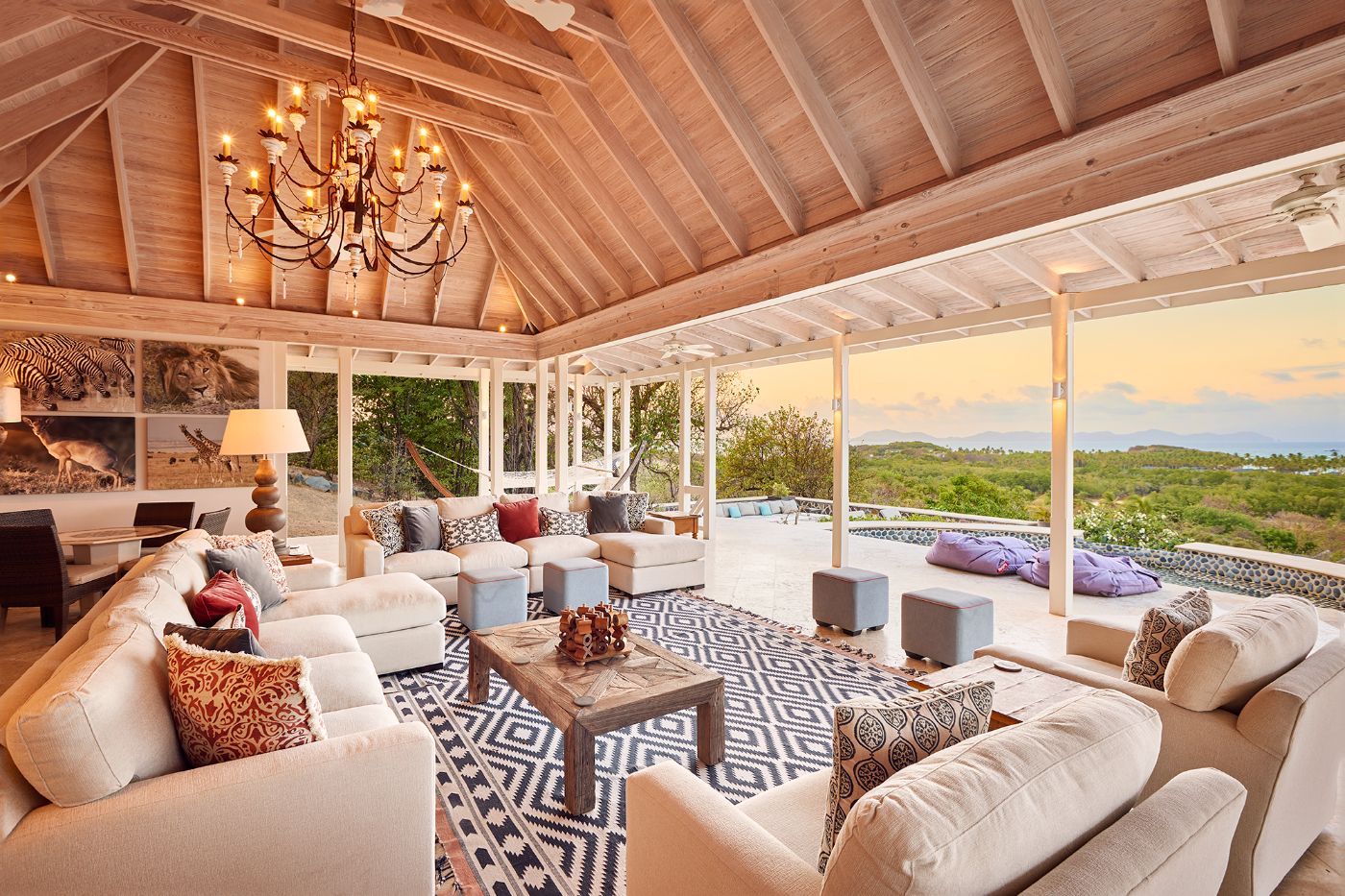 Evening Living at Fisher House in Mustique