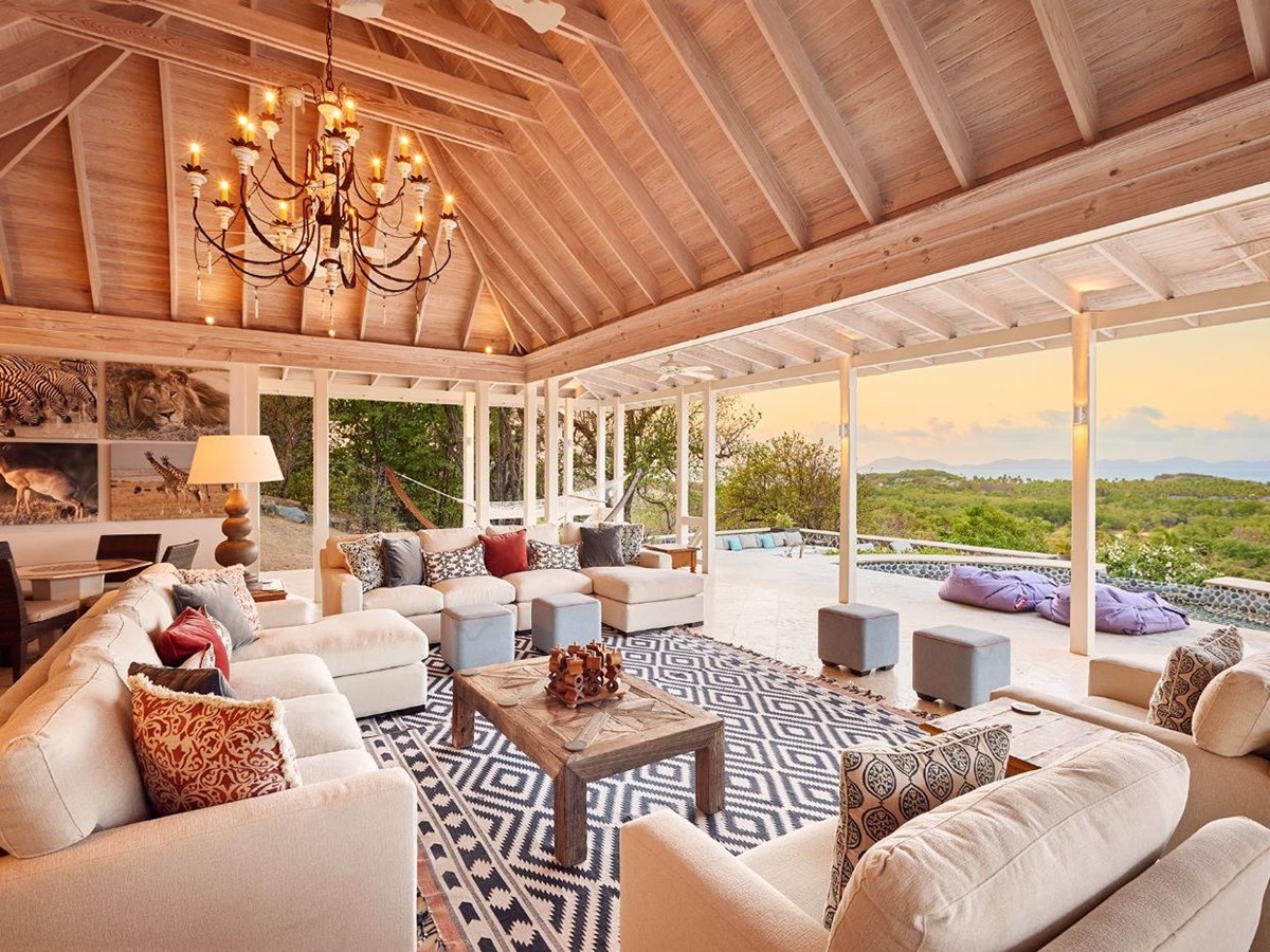 Evening Living at Fisher House in Mustique
