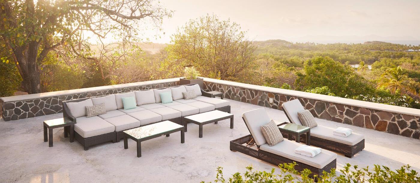 Terrace at Fisher House in Mustique