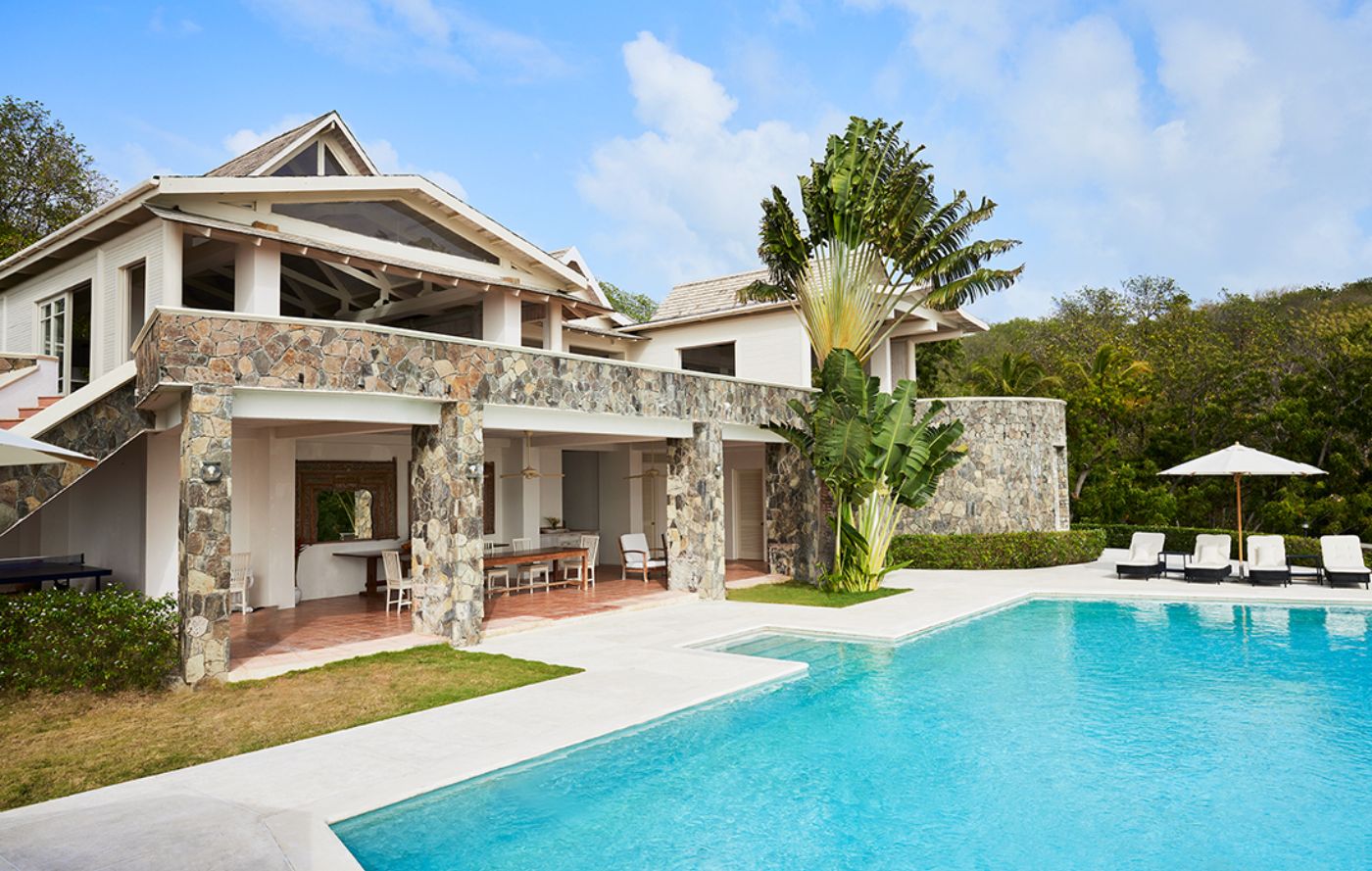Pool View at Full Moon in Mustique