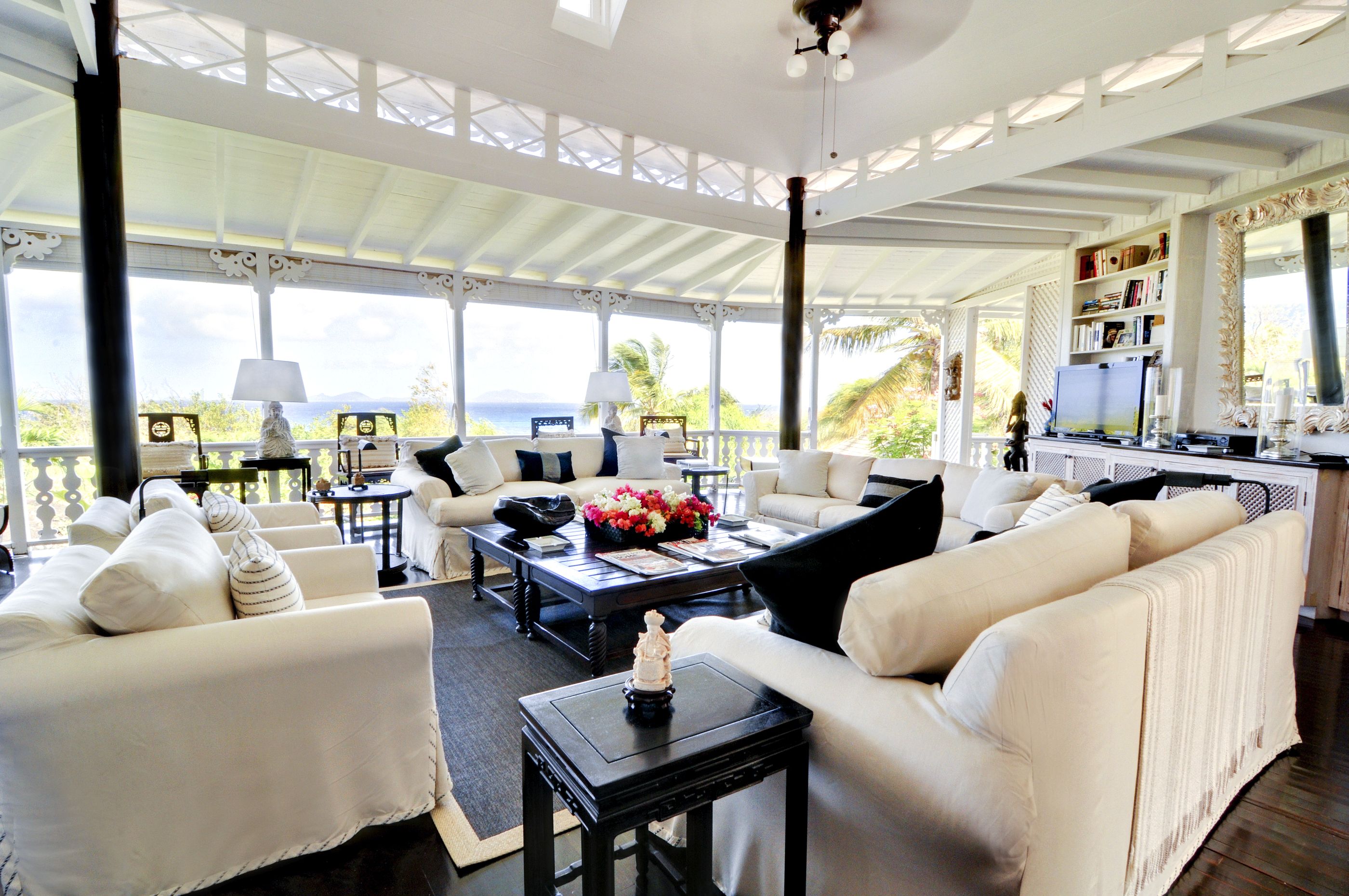 Living area of Gingerbread, Mustique