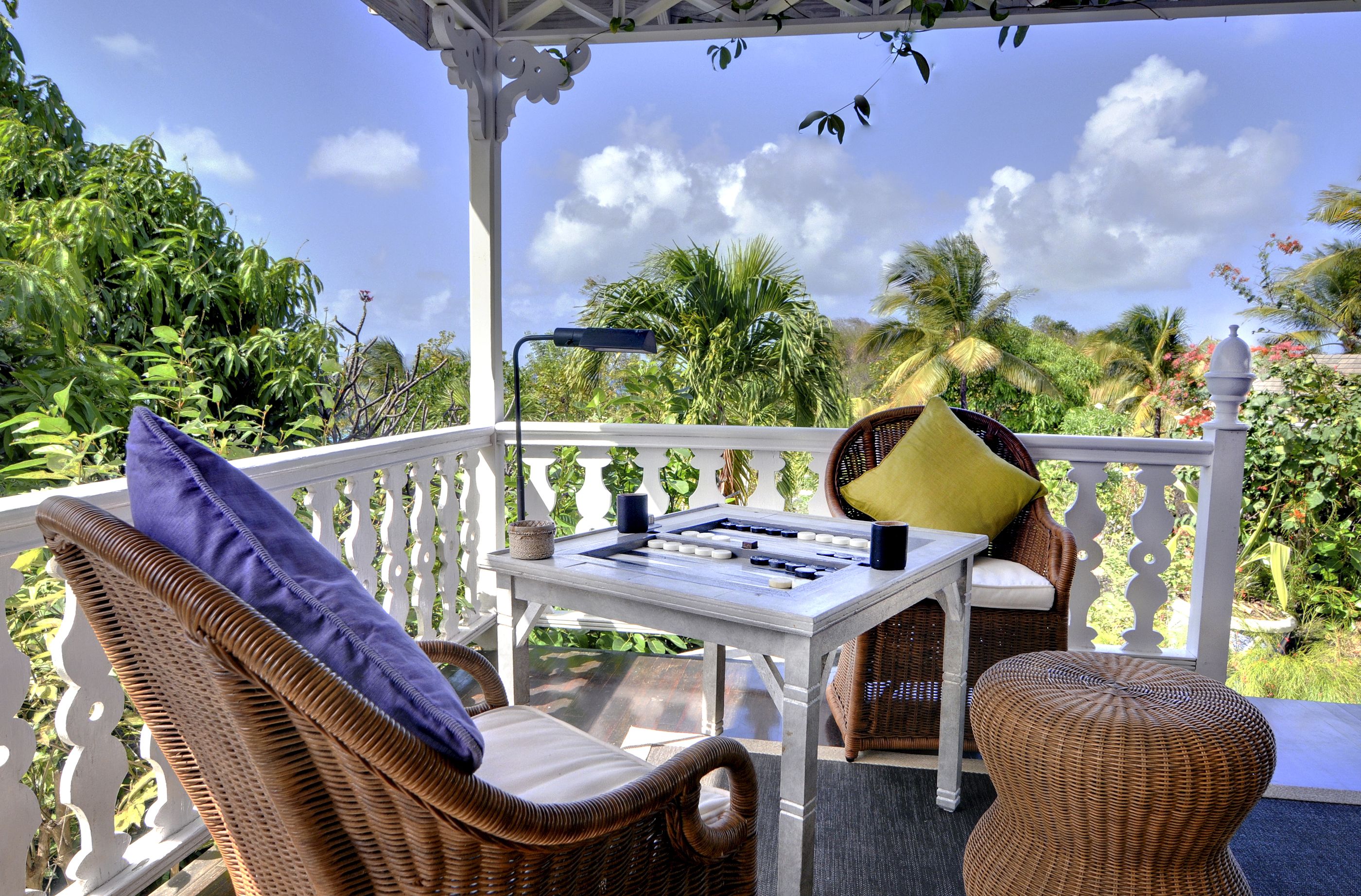Outdoor sitting area of Gingerbread, Mustique