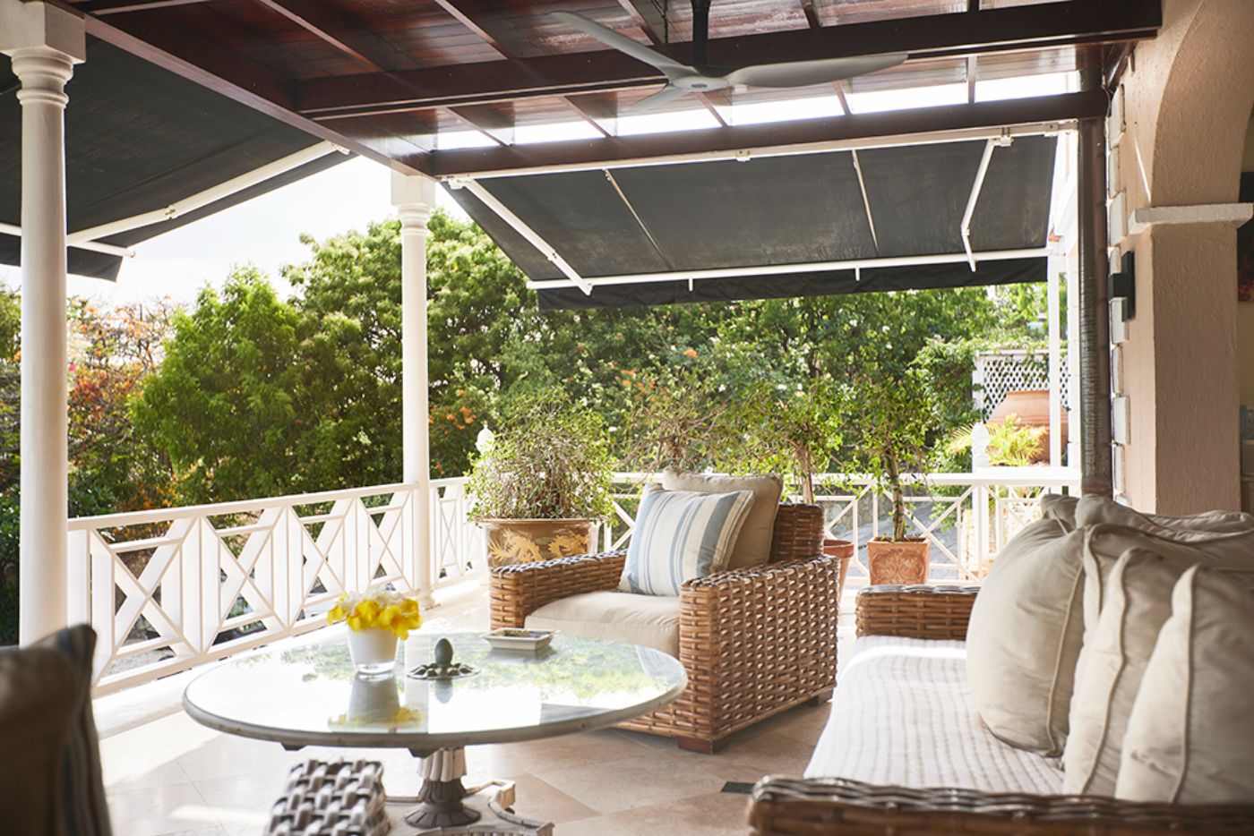 Terrace at Messellia in Mustique