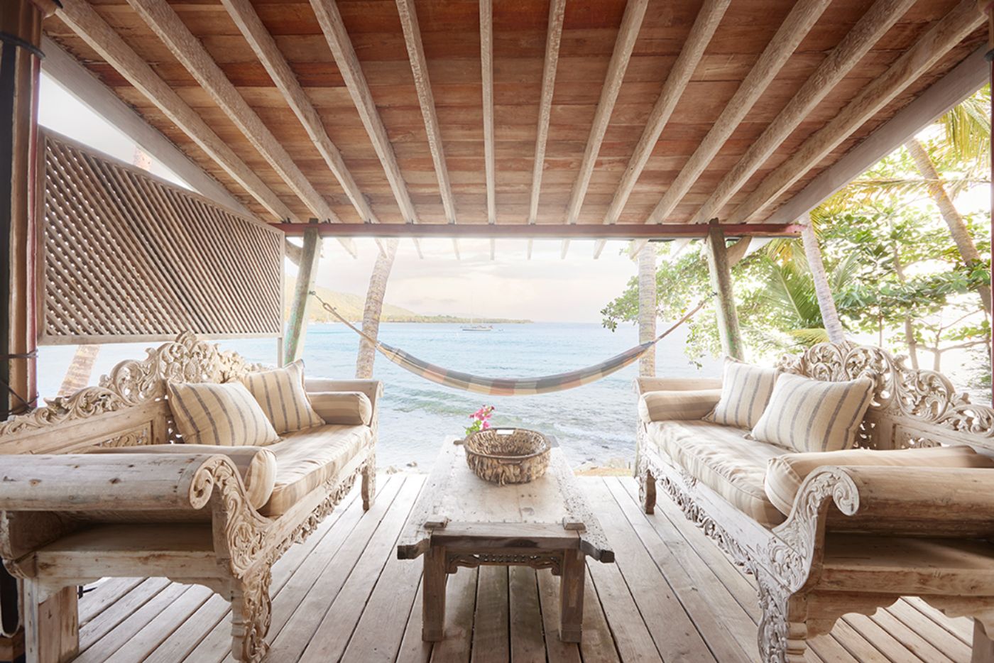 Outdoor living at Messellia in Mustique