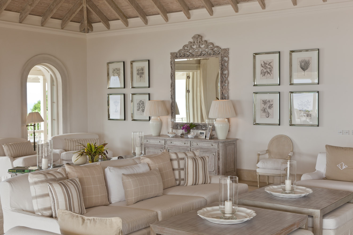 Living room of Plantation House, Mustique