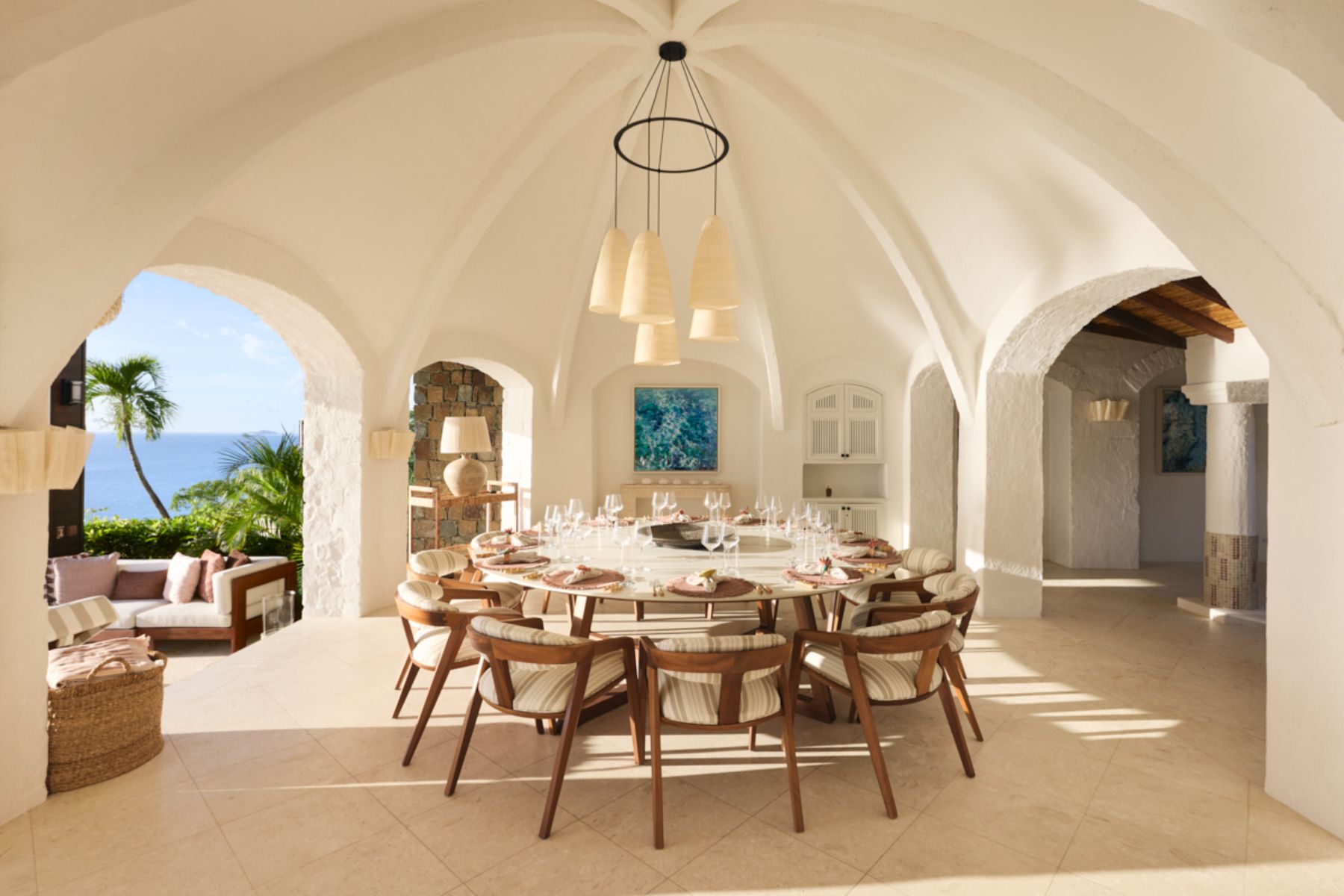Dining Room at Oceanus in Mustique